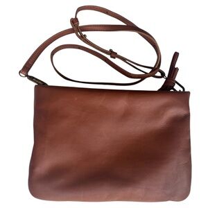 Madewell The Puff Brown Leather Crossbody Bag